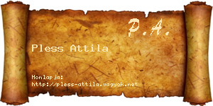 Pless Attila névjegykártya