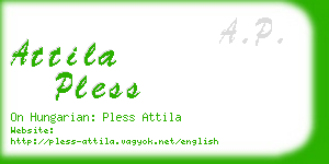 attila pless business card